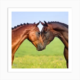 Horses Kissing Stock Videos & Royalty-Free Footage Art Print