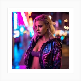 Neon Girl Art Print