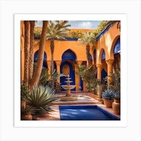 Courtyard In Morocco 1 Art Print