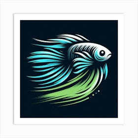 Siamese Betta Fish Art Print