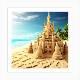 Sand Castle On The Beach Art Print