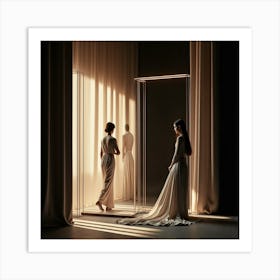 Two Women In A Room Art Print