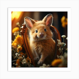 Rabbit In Mirror Art Print