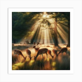 Deer In The Woods Art Print