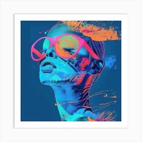 Portrait Of A Woman With Sunglasses 1 Art Print