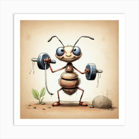 Ant With Dumbbells 1 Art Print