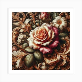 Roses And Flowers Art Print