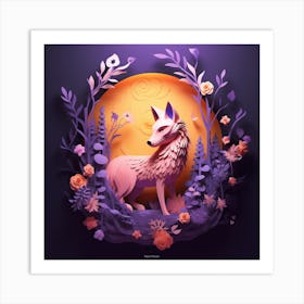 Wolf In The Forest 6 Art Print