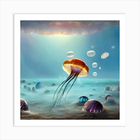 Flying Jelly 4 Art Print