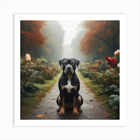 Pit Bull in the Park 4 Print Art Print