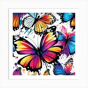 Colorful Butterflies 24 Art Print