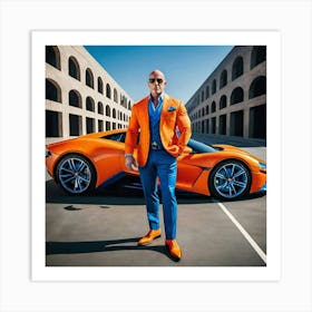 Orange Supercar Guy Art Print