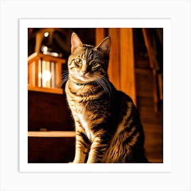 Striped Cat Art Print