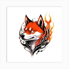 Wolf Tattoo 2 Art Print