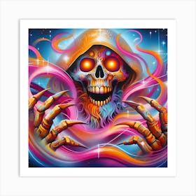 Skull With Claws Art Print