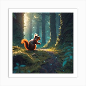 Squirrel In The Forest 302 Art Print