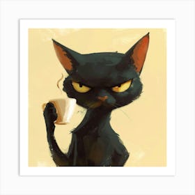 Angry Black Cat 1 Art Print