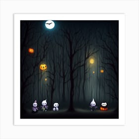 Halloween In The Woods Art Print