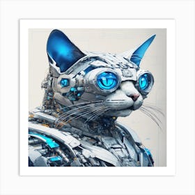 Robot Cat Art Print