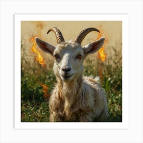 Goat With Fire Art Print