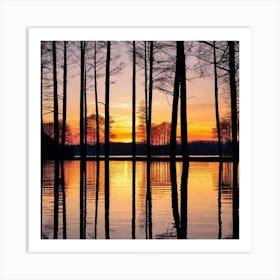 Sunset In The Woods 10 Art Print