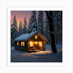 Cabin In The Woods 1 Art Print