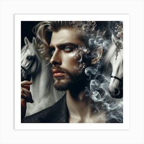 Man And A Horse Art Print