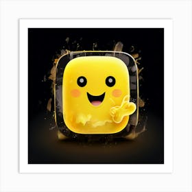 Yellow Smiley Face 1 Art Print