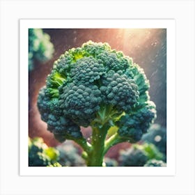 Broccoli In The Rain Art Print