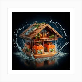 Japanese Sushi In The Shape Of A House In A Japanese 6 Art Print