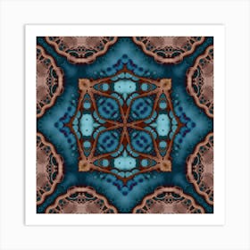 Blue Indigo Flower Pattern Art Print