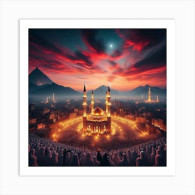 Islamic Mosque At Dusk Art Print