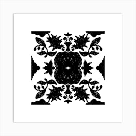 Black And White Floral Pattern 16 Art Print