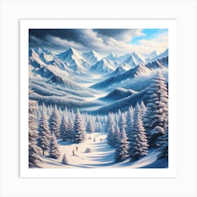 Snowy Mountains 1 Art Print