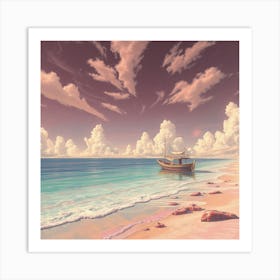 Boat On The Beach 13 Art Print