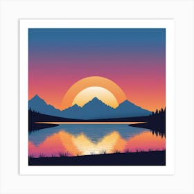 Sunset In The Mountains Art Print