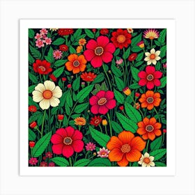 Colorful Flowers 4 Art Print