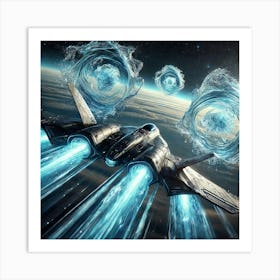 A High Tech, Sci Fi Scene Showcasing The Waveblade Art Print