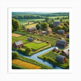 Farm Village Art Print