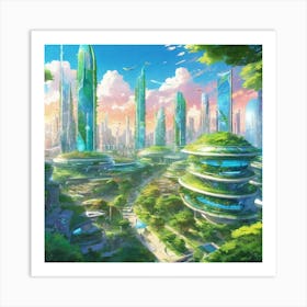 Futuristic City 48 Art Print