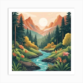 Landscape In The Mountains Art Print