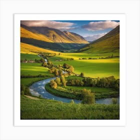 Scotland Valleys Art Print