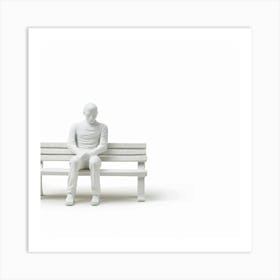 Man Sitting On A Bench Art Print