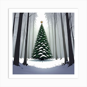 Christmas Tree In The Forest 5 Art Print