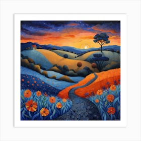 Sunset In The Valley 1 Art Print