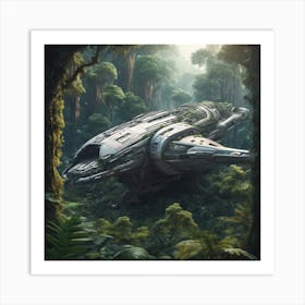 782611 Crashed Spaceship In A Dense Forest, Surrounded By Xl 1024 V1 0 Art Print