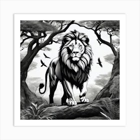 Lion In The Forest 22 Art Print