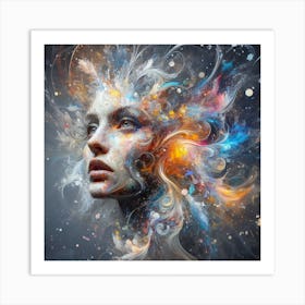 Abstract Of A Woman'S Face Art Print