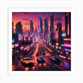 Neon City 14 Art Print