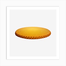 Yellow Donut On Black Background Art Print